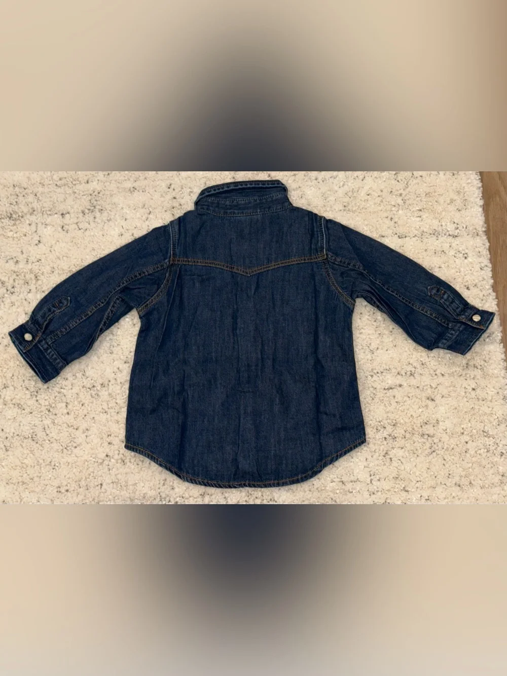 NWT Baby Gap Denim Chambray Button Front Shirt 12-18 Months Long Sleeve Western